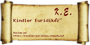 Kindler Euridiké névjegykártya